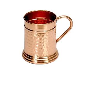 Tazas de Cobre Sólido Hechas a Mano para el Hogar Moderno, Taza en Forma de Barril de 16 oz con Asa de Latón y Textura Martillada - Product Image 2