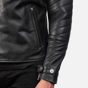 Raiden Black Leather <b>Biker</b> <b>Jacket</b> - Product Image 6