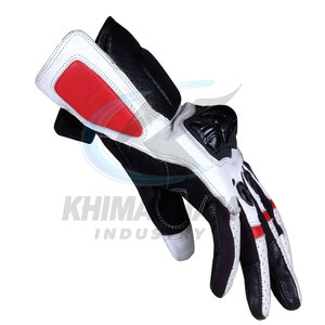 Cowhide Leather Motorbike Racing Gloves-Best Quality Breathable & Non-Slip Adjustable Wrist <b>Strap</b> for Outdoor Use - Product Image 3