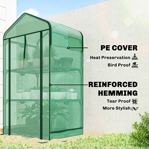 Mini serre portable avec porte à fermeture éclair enroulable 27,6'' x 19,7'' x 50'', toit en verre trempé, petit espace vert - Product Image 5