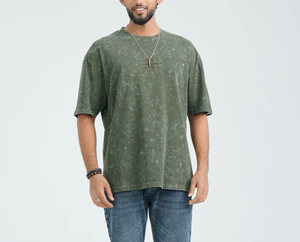 T-shirt Homme Oversize Personnalisé avec Logo OEM, Lavage Acide, 100% Coton 240 GSM, Impression Graphique Vintage, Respirant - Product Image 4