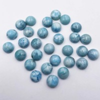 Lot de pierres précieuses en larimar naturel rondes, taille cabochon, 4-15 mm, larimar de bonne qualité pour la fabrication de bijoux