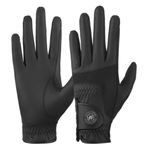 Guantes de equitación negros con dedos precurvados, guantes ecuestres de alto rendimiento, antideslizantes, transpirables, con pantalla táctil, para verano, para adultos, personalizados. - Product Image 1