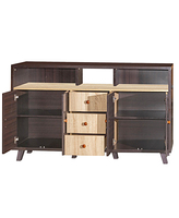 Mueble de Salón Contemporáneo Essence Malaysia Bali, Acabado en Roble Somana Claro Wenge, 3 Cajones, 5 Estantes, Muebles para el Hogar KD