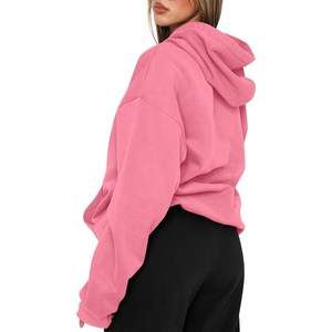 Hoodie tricoté d'hiver pour femme, doux et premium, texture peluche chaude, streetwear, coupe décontractée, extensible, confort quotidien, extérieur, lisse - Product Image 1