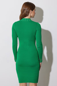 ผู้จำหน่ายชุดเดรสทรงเข้ารูปแบบมีริบบิ้นสั่งทำพิเศษ ชุดเดรสไหมพรมแขนยาว แบรนด์ส่วนตัว - Product Image 3