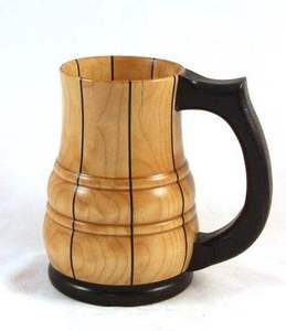 Wooden Mug Classic Design Handle Reusable Home Use Bar Accessories - Product Image 1