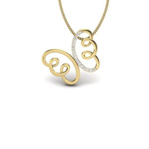 Pendentif en or jaune avec diamants ronds taille brillant, bijoux romantiques pour femmes, à porter au quotidien - Product Image 2