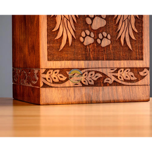 Urne funéraire artisanale en bois naturel pour cendres, motif guitare de musicien, boîte à cendres artistique, souvenir commémoratif par AYAANS - Product Image 4