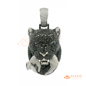 Collar de Plata 925 con Colgante de Pantera Hip Hop, Moissanita Iced Out, Joyería de Lujo Estilo Urbano para Raperos, EE. UU. - Product Image 5