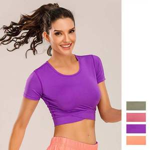 2027 Sexy Plus Size Breathable Women's High <b>Support</b> Bodycon Ribbed Plain Simple Style Fitness <b>Crop</b> <b>Top</b> - Product Image 3