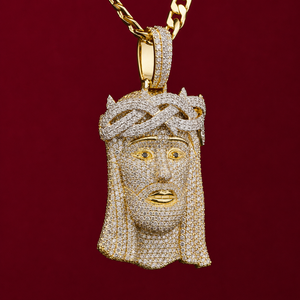 จี้พระเยซูแบบหรูหราประดับเพชรโมอิสซาไนต์ VVS ชุบทองคำขาว 925 เงินสเตอร์ลิง สไตล์ฮิปฮอป เครื่องประดับสั่งทำพิเศษ - Product Image 1