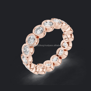 Bague de fiançailles élégante en diamant plaqué or rose 14 carats bijoux de qualité supérieure - Product Image 1