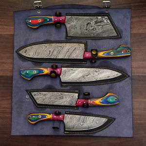 Ensemble de couteaux de chef en acier Damas faits à la main, collection de couverts avec lames ultra-affûtées, équilibrés pour la cuisine, fabrication artisanale haut de gamme - Product Image 6