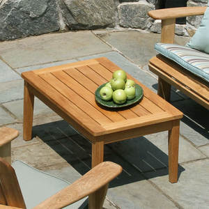 โต๊ะกลางไม้สักทำมือ ทนทาน เป็นมิตรกับสิ่งแวดล้อม สไตล์โมเดิร์นมินิมอล สำหรับวิลล่าร่วมสมัยและระเบียงโรงแรม - Product Image 2