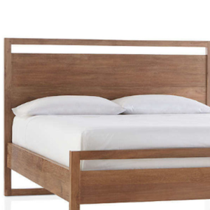 Base de Cama Doble de Madera de Teca Sólida con Acabado Natural y Diseño Minimalista para Decoración de Dormitorios - Product Image 6