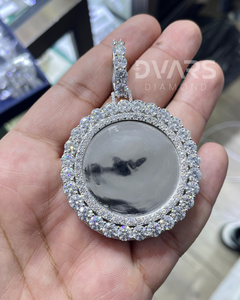 Colgante Personalizado de Hip Hop con Foto e Imagen, con Moissanita, Plata 925, Lujoso, para Fiesta, Moda, Diseño Circular - Product Image 6
