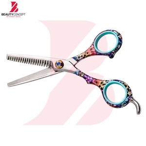 Ciseaux à effiler les cheveux élégants à manche en plastique, outils de texture professionnels de qualité supérieure pour barbier et salon - Product Image 4