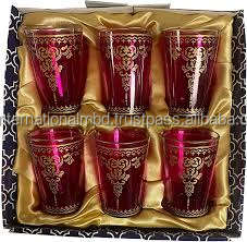 Vasos coloridos con estampado dorado marroquí - Product Image 2