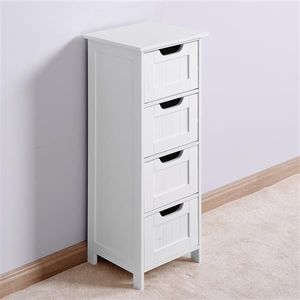 Freestanding White Bathroom Storage Cabinet with Drawers Bathroom Furniture - Product Image 6