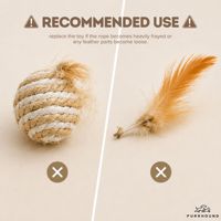 Jouet pour chat en forme de balle en corde avec plumes