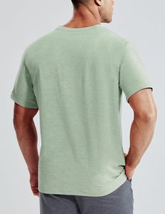 Camiseta con cuello en V para hombre, 100% algodón, manga corta, informal, suave, transpirable, ligera, lisa, corte regular, ropa de verano para hombre - Product Image 4