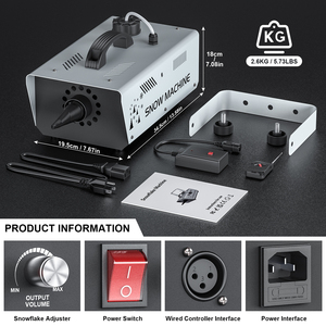 Máquina de Nieve U`King de 1000W con Control Remoto, Máquina de Nieve <span class=keywords><strong>Artificial</strong></span> <span class=keywords><strong>para</strong></span> Escenarios, Equipo de Pulverización de Nieve <span class=keywords><strong>para</strong></span> <span class=keywords><strong>Fiestas</strong></span> de Navidad y Bodas - Product Image 6