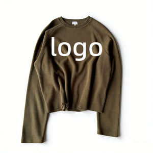 T-shirt thermique en coton gaufré personnalisé OEM de qualité supérieure, vente en gros, t-shirt thermique en coton gaufré pour hommes - Product Image 4