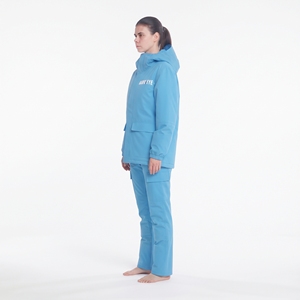 Hawk Eye Women's Waterproof <b>Ski</b> Suit <b>Blue</b> Hooded Zipper Closure Synthetic Insulation Outdoor Winter Wear - Product Image 4