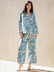 Ensemble pantalon et haut pour femme en rayonne à imprimé floral, coupe ample, longueur cheville, style décontracté, ensemble coordonné, style été Inde Pakistan - Product Image 5