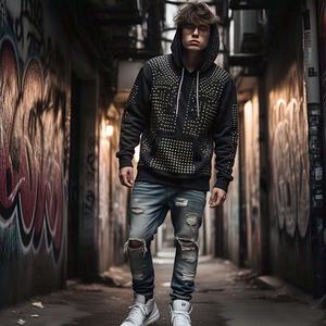 <b>hoodies</b> men Clothing Printing on Demands Rhinestone Hoodie Custom Heavyweight 100 men's <b>hoodies</b> Streetwear <b>Y2K</b> - Product Image 2