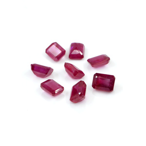 Rubis naturels de Bangkok, octogones calibrés 6x8mm, pierres précieuses de rubis naturelles facettées pour la fabrication de bijoux, prêtes à l'emploi - Product Image 1