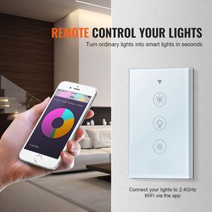 Interruttore Dimmer LED Intelligente 12V/24V con Pannello Touch WiFi 2.4GHz, Regolazione Continua 15%~85%, 100/250V AC - Product Image 4