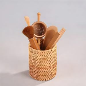 Portalápices de ratán natural de diseño personalizado para escritorio, precio al por mayor, caja de almacenamiento de lápices hecha a mano - Product Image 4