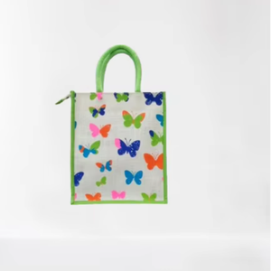 Sacs de courses en jute écologiques à imprimés animaliers, fermeture éclair, logo personnalisé imprimé, poignée en sangle de coton réutilisable, URBAN TOTE - Product Image 1