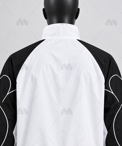 Conjunto Deportivo de Chaqueta y Pantalones Cortos 2 en 1, Color Negro y Blanco, de Secado Rápido y Transpirable, para Correr, Personalizable, OEM, ODM, Venta al Por Mayor - Product Image 3