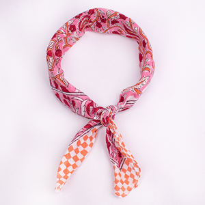 Foulard carré bandana en coton premium écologique à nouer, imprimé floral, haute qualité, respirant, tendance, confortable, unisexe, anti-transpiration - Product Image 5