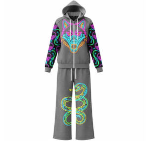 Sweat à capuche pour homme avec motif sublimé, design néon lumineux et accents de circuits électroniques, confortable pour un usage quotidien - Product Image 5