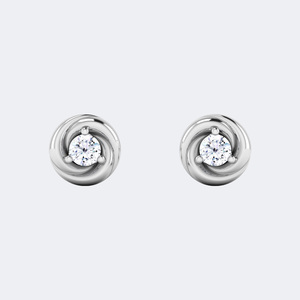 Boucles d'oreilles solitaires en diamant de laboratoire rond brillant 1,00 carat, plaquées or, certifiées IGI - Product Image 3