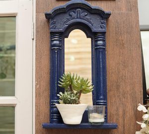 Vintage Wooden <b>Wall</b> <b>Mirror</b> with Shelf Decorative Rustic Accent <b>Mirror</b> Handmade Carved Frame <b>Mirror</b> <b>for</b> Home Decor - Product Image 4