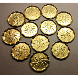 <b>Round</b> Shape Metal Gold Color Coaster Customized Size Coaster With Unique Design Handmade <b>Mats</b> & Pads For <b>Table</b> Top & Kitchenware - Product Image 2