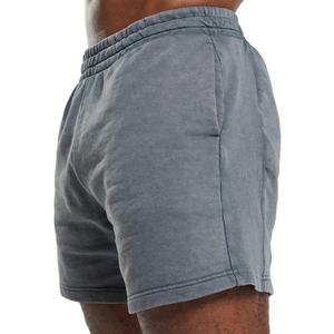Summer Edge Hombres Vintage Bleach 100% Algodón Peso pesado French Terry Sweat Shorts Raw Hem Ácido Lavado Patrón sólido Servicio OEM - Product Image 6