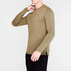 Camisetas de Manga Larga para Hombre, Nuevas para Invierno, 100% Algodón, Ecológicas, de Secado Rápido, Cuello Redondo, Corte Regular, Color Personalizado, Ropa Deportiva, Gimnasio - Product Image 3