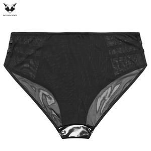 Black Wet Look Harness Lingerie Glossy Leather Look Bralette with Criss-Cross Strap Sheer Mesh Briefs Women Leather <b>Bra</b> & Briefs - Product Image 5