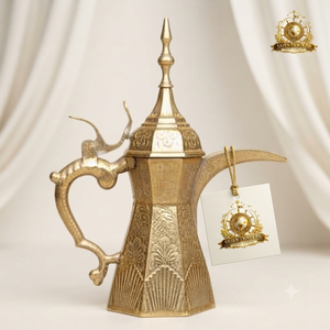 Cafetera Árabe Dorada de Lujo, Moderna Dallah con Acabado Brillante en Oro, Servidor de Té Metálico de Estilo Oriental, Jarra Tradicional para Bebidas - Product Image 3