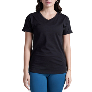 Lightweight summer basics with a feminine cut and easy styling for work weekends and <b>travel</b> with breathable women v <b>neck</b> t-shirt - Product Image 1