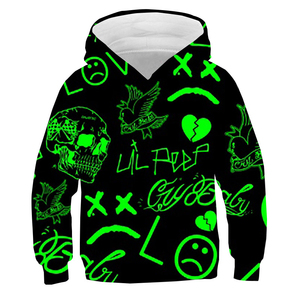 Sweat-shirt à capuche pour homme Lil Peep, imprimé cœur brisé rouge, coupe classique, coton tricoté, vêtement d'automne, style hip-hop - Product Image 4