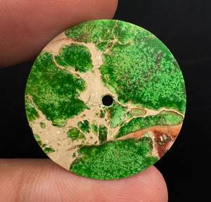 K Gems - Esfera de Reloj Personalizable de Jaspe Verde Sedimentario de 28.50mm, Grosor de 0.50mm, Orificio Central de 2mm, Accesorios Planos Sueltos para Relojes - Product Image 3