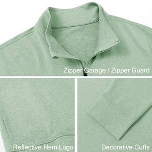 Sudadera barata con cremallera de un cuarto para hombre, con logo personalizado, 100% poliéster, ropa cómoda para estar en casa, sudadera básica de mezcla de algodón con cremallera de un cuarto para hombre - Product Image 4