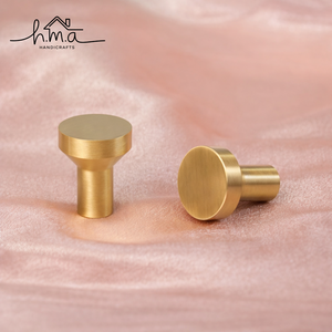 Minimalist Head Solid Brass <b>Cabinet</b> <b>Knob</b> Brushed <b>Gold</b> Finish Traditional Durable Adjustable Drawer Pull Kitchen <b>Cabinet</b> Wardrobe - Product Image 1